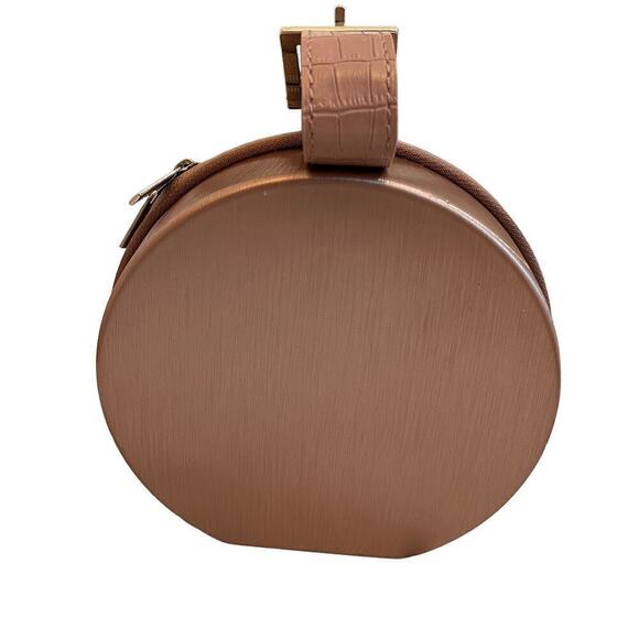 Calpak Baye Mini Hatbox Hard Shell Cosmetic Toiletry Case Metallic Rose Gold 7” - Picture 7 of 8